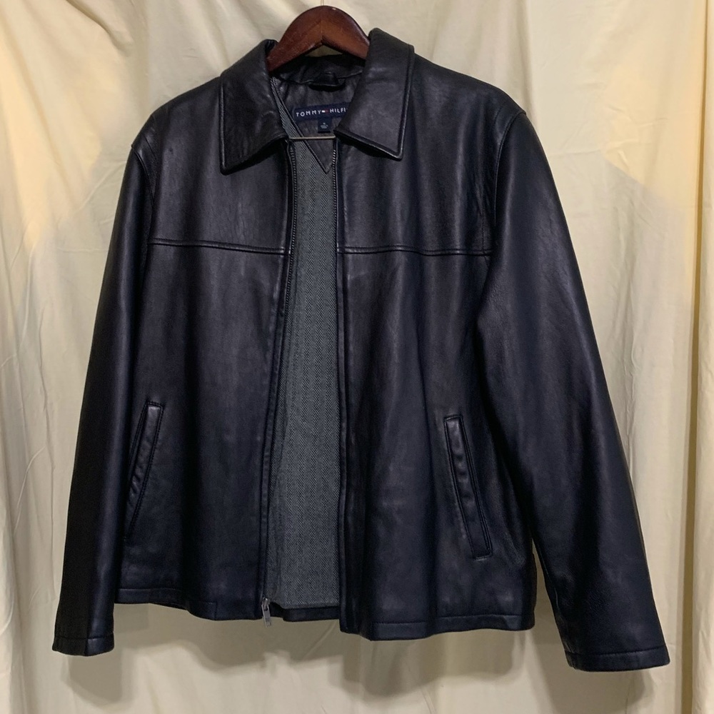Tommy Hilfiger Men’s lined Leather Jacket